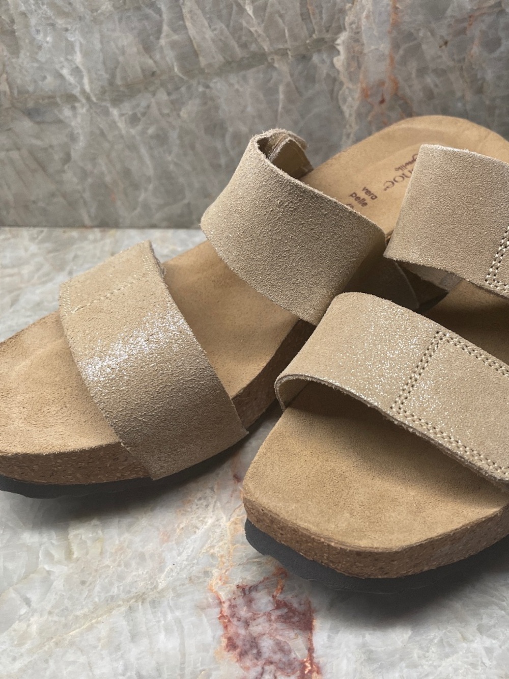 Vera Pelle relaxshoe Wedge Cork Sandal Size 40 9.5